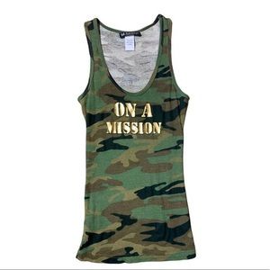 self esteem camo tank top